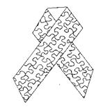 Description: image of an awareness ribbon with a puzzle piece motif.